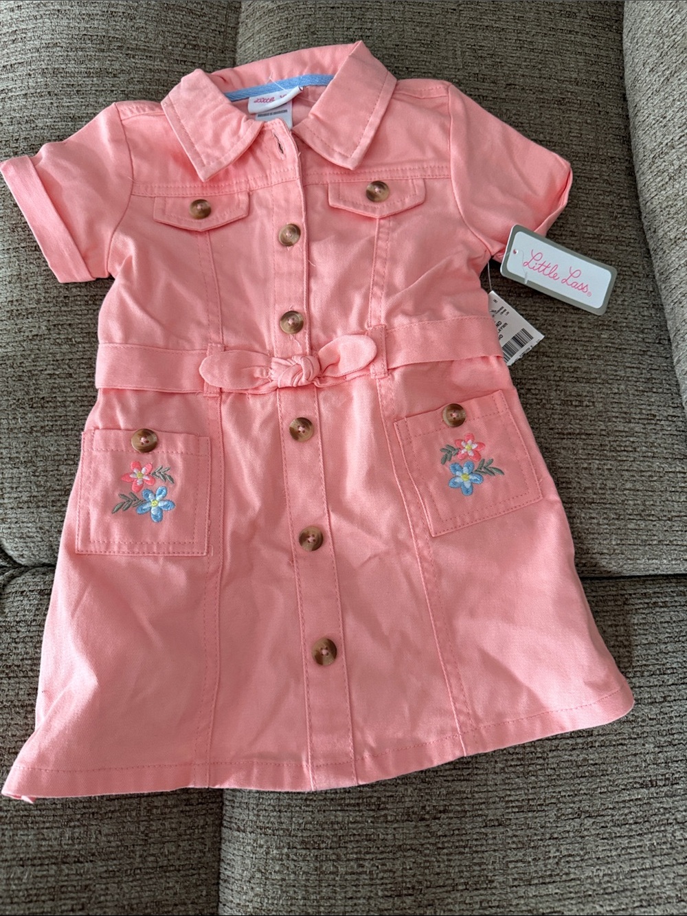 Little Lass 24 month dress, peach/ Sand